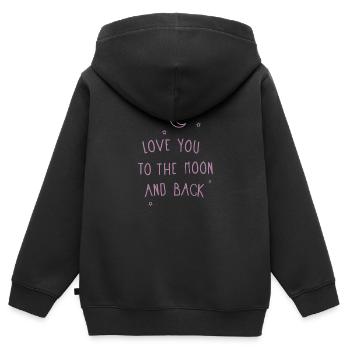 Love Kids Print - To the moon and back - Kinder Premium Organic Zip Hoodie - Schwarz - Hinten - AI Model Kid Male (0cm)