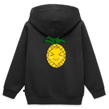 Kawaii Ananas Kawaii Früchte Kawaii Obst - Kinder Premium Organic Zip Hoodie - Schwarz - Hinten - AI Model Kid Male (0cm)