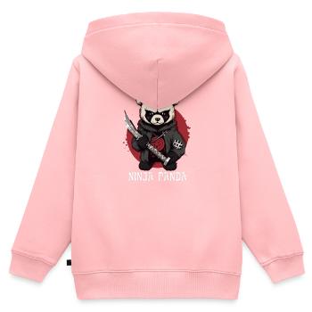 Ninja Panda - Kids Premium Organic Zip-up Hoodie - rose - Back - AI Model Kid Female (0cm)