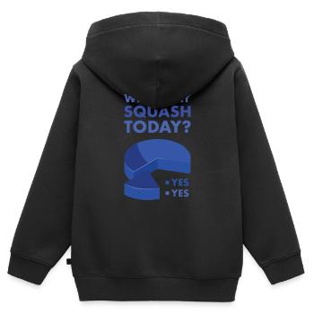 Sport vais-je jouer au squash - Sweat Premium à capuche zippé enfant bio - noir - Dos - AI Model Kid Male (0cm)