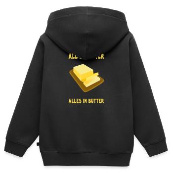All in butter. Alles in Butter - Kinder Premium Organic Zip Hoodie - Schwarz - Hinten - AI Model Kid Male (0cm)