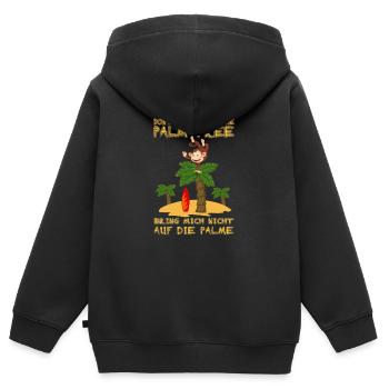 Don’t bring me on the palm tree. Mettre sur les nerfs - Sweat Premium à capuche zippé enfant bio - noir - Dos - AI Model Kid Male (0cm)
