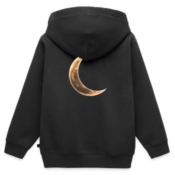 Mond Sichel Symbol Halbmond Nacht Himmel Phase - Kinder Premium Organic Zip Hoodie - Schwarz - Hinten - AI Model Kid Male (0cm)