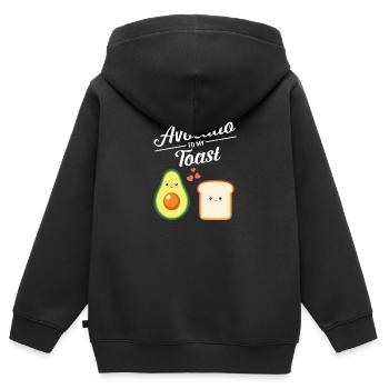 You're The Avocado To My Toast - Sweat Premium à capuche zippé enfant bio - noir - Dos - AI Model Kid Male (0cm)