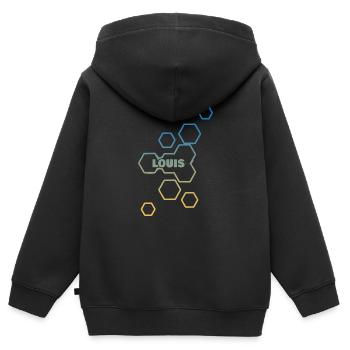 Camouflage mit Waben für Louis - Kinder Premium Organic Zip Hoodie - Schwarz - Hinten - AI Model Kid Male (0cm)