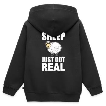 Schafliebhaber Rancher Schäfer - Kinder Premium Organic Zip Hoodie - Schwarz - Hinten - AI Model Kid Male (0cm)