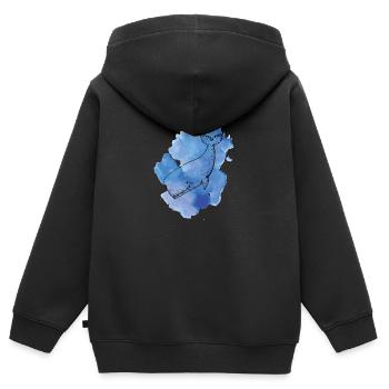 Couleur baleine - Sweat Premium à capuche zippé enfant bio - noir - Dos - AI Model Kid Male (0cm)