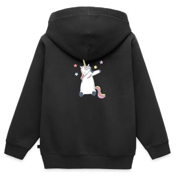 Dabbing Unicorn Dabbing Unicorn Glitter Glitter - Kids Premium Organic Zip-up Hoodie - black - Back - AI Model Kid Male (0cm)