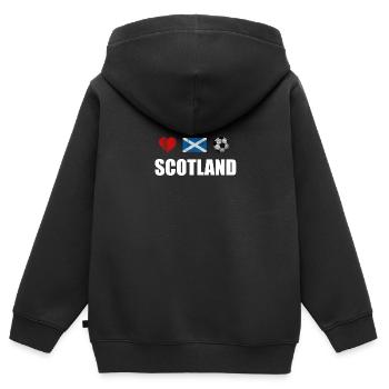 Scotland Football Shirt - Scotland Soccer Jersey - Kids Premium Organic Zip-up Hoodie - black - Back - AI Model Kid Male (0cm)