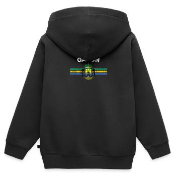 Gabonese Flag Shirt - Gabonese Emblem & Gabon Flag - Kids Premium Organic Zip-up Hoodie - black - Back - AI Model Kid Male (0cm)