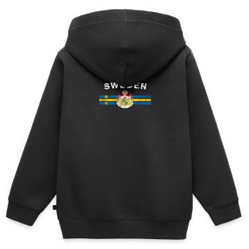 Sweden Flag Shirt - Sweden Emblem & Sweden Flag Shir - Kids Premium Organic Zip-up Hoodie - black - Back - AI Model Kid Male (0cm)