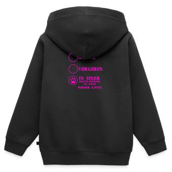 Beziehung Katzen liebe PERSER KATZE - Kinder Premium Organic Zip Hoodie - Schwarz - Hinten - AI Model Kid Male (0cm)