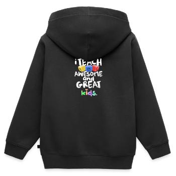 Ich lehre Awesome Great Kids ABC Lehrer Geschenk - Kinder Premium Organic Zip Hoodie - Schwarz - Hinten - AI Model Kid Male (0cm)