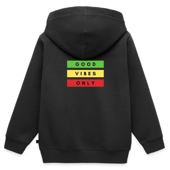 Good Vibes only rasta dancehall jamaika chillen - Sweat Premium à capuche zippé enfant bio - noir - Dos - AI Model Kid Male (0cm)