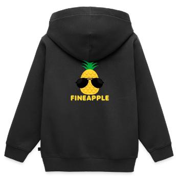 Frucht / Früchte: Fineapple - Pineapple - Ananas - Kinder Premium Organic Zip Hoodie - Schwarz - Hinten - AI Model Kid Male (0cm)
