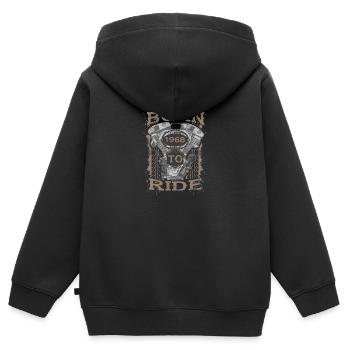 Born to Ride motorcycle 1968 - Kinder Premium Organic Zip Hoodie - Schwarz - Hinten - AI Model Kid Male (0cm)