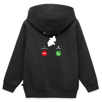 Call Mobile Anruf bike motorcycle motorrad - Kinder Premium Organic Zip Hoodie - Schwarz - Hinten - AI Model Kid Male (0cm)