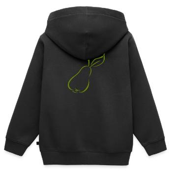 Birne - Kinder Premium Organic Zip Hoodie - Schwarz - Hinten - AI Model Kid Male (0cm)