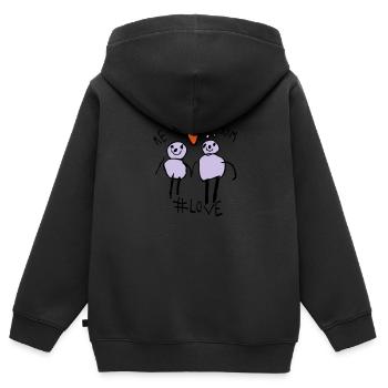 Moi et maman #Love - Sweat Premium à capuche zippé enfant bio - noir - Dos - AI Model Kid Male (0cm)