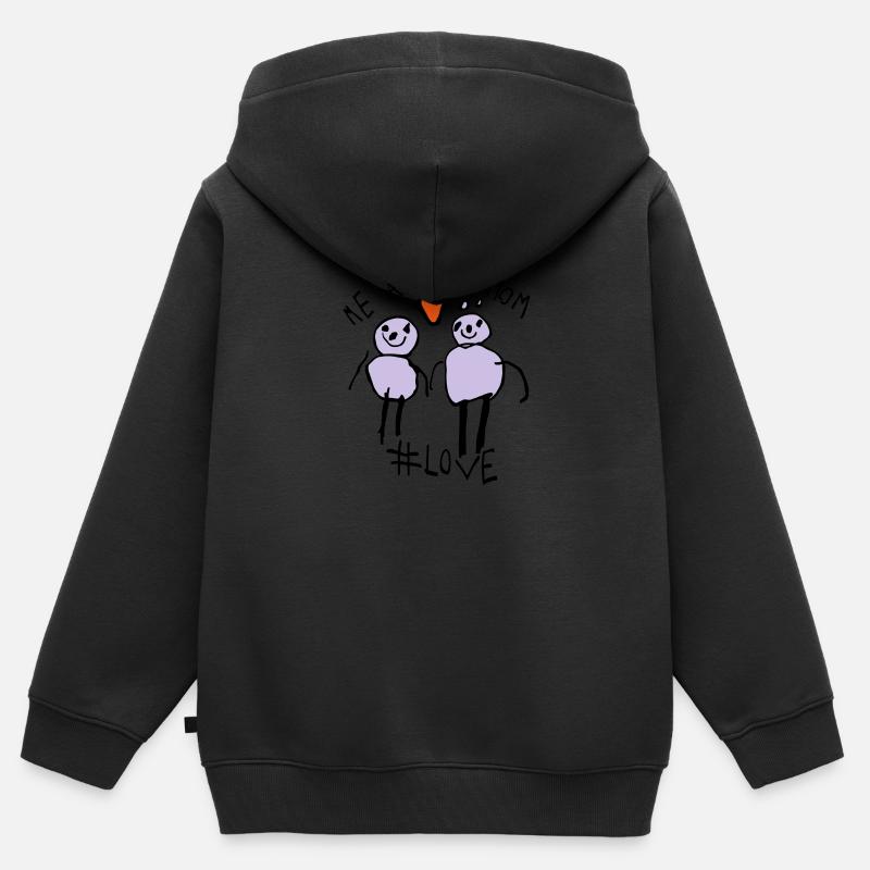 Moi et maman #Love - Sweat Premium à capuche zippé enfant bio - noir