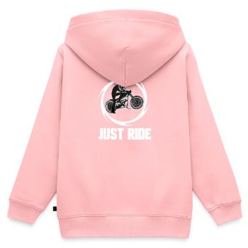 einfach fahren - Kinder Premium Organic Zip Hoodie - Rosa - Hinten - AI Model Kid Female (0cm)