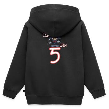Ich bin 5 Ninja Geburtstag 5.Geburtstag - Kinder Premium Organic Zip Hoodie - Schwarz - Hinten - AI Model Kid Male (0cm)