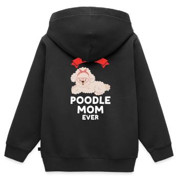 Pudel Pudel Mama Pudel Geschenk - Kinder Premium Organic Zip Hoodie - Schwarz - Hinten - AI Model Kid Male (0cm)