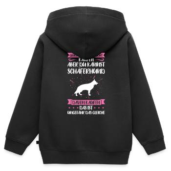Schäferhund Hund Schäferhunde Geschenk - Kinder Premium Organic Zip Hoodie - Schwarz - Hinten - AI Model Kid Male (0cm)