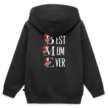 maman maman maman mère maman maman parents amour - Sweat Premium à capuche zippé enfant bio - noir - Dos - AI Model Kid Male (0cm)