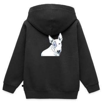 Bullterrier - Kinder Premium Organic Zip Hoodie - Schwarz - Hinten - AI Model Kid Male (0cm)