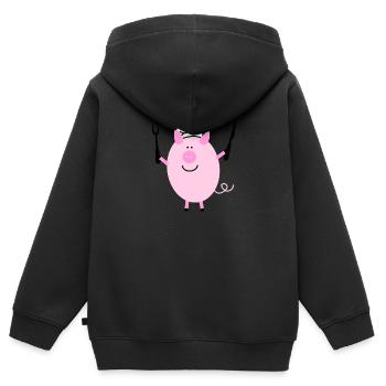 cook - Kids Premium Organic Zip-up Hoodie - black - Back - AI Model Kid Male (0cm)