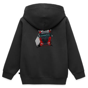 0807 M LKW schwarz rot - Kinder Premium Organic Zip Hoodie - Schwarz - Hinten - AI Model Kid Male (0cm)