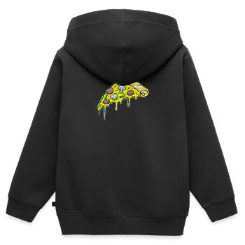 PIZZA - Kinder Premium Organic Zip Hoodie - Schwarz - Hinten - AI Model Kid Male (0cm)