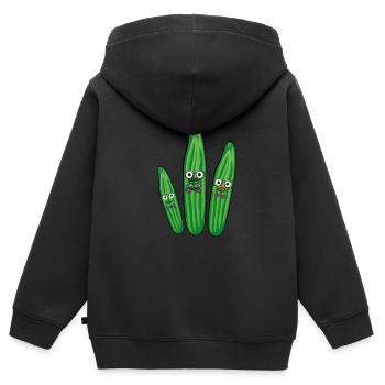Cucumber Family,Cucumber,Cucumber,Fly, Nerd - Kids Premium Organic Zip-up Hoodie - black - Back - AI Model Kid Male (0cm)
