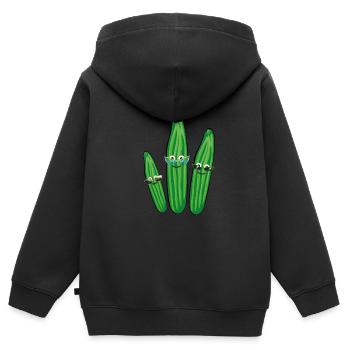 Cucumber Trio,Cucumber,Cucumber,Cucumber,Sunglasses - Kids Premium Organic Zip-up Hoodie - black - Back - AI Model Kid Male (0cm)