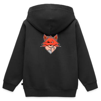 FNAF Foxy Fox - Personnage de jeu - Sweat Premium à capuche zippé enfant bio - noir - Dos - AI Model Kid Male (0cm)