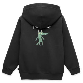 Work job sayings workhorse office humor wolves - Kids Premium Organic Zip-up Hoodie - black - Back - AI Model Kid Male (0cm)