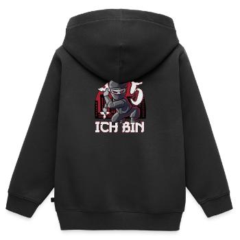 Roter Ninja Fünften 5 Geburtstag Junge Geschenk - Kinder Premium Organic Zip Hoodie - Schwarz - Hinten - AI Model Kid Male (0cm)