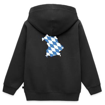Bayern - Kinder Premium Organic Zip Hoodie - Schwarz - Hinten - AI Model Kid Male (0cm)