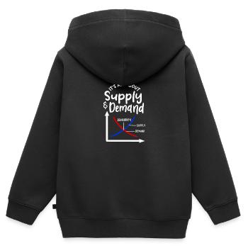 It's All About Supply And Demand For Economics Mat - Kinder Premium Organic Zip Hoodie - Schwarz - Hinten - AI Model Kid Male (0cm)