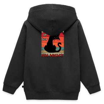 Der morgen ist gut ich nicht. Morgenmuffel - Kinder Premium Organic Zip Hoodie - Schwarz - Hinten - AI Model Kid Male (0cm)