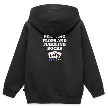 Feindre des flops & Jongler rocks Poker Drôle De Poker - Sweat Premium à capuche zippé enfant bio - noir - Dos - AI Model Kid Male (0cm)