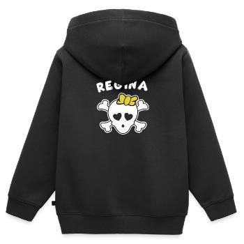 Piratin Regina Design für Mädchen und Frauen - Kinder Premium Organic Zip Hoodie - Schwarz - Hinten - AI Model Kid Male (0cm)