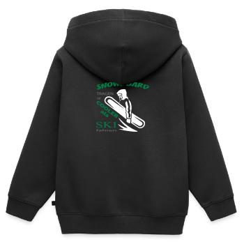 Snowboard tragen ist cooler als Ski fahren - Kinder Premium Organic Zip Hoodie - Schwarz - Hinten - AI Model Kid Male (0cm)