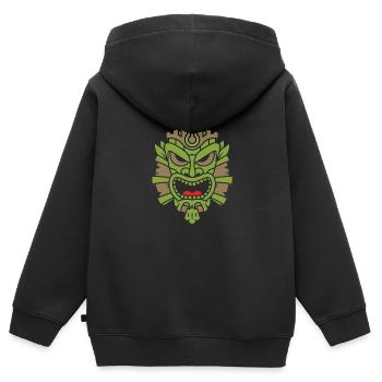 Mystische geheimnisvolle Aztekenmaske - Kinder Premium Organic Zip Hoodie - Schwarz - Hinten - AI Model Kid Male (0cm)