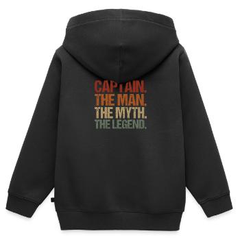 Kapitän - Kinder Premium Organic Zip Hoodie - Schwarz - Hinten - AI Model Kid Male (0cm)