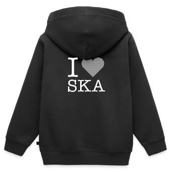 J’aime ska - ska musique garçon grossier - Sweat Premium à capuche zippé enfant bio - noir - Dos - AI Model Kid Male (0cm)