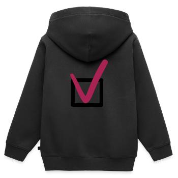 tick - Kids Premium Organic Zip-up Hoodie - black - Back - AI Model Kid Male (0cm)