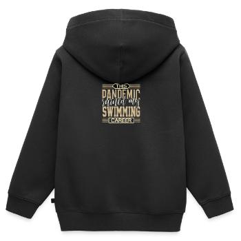 La pandémie de cadeaux de nageur a ruiné ma carrière de nageur - Sweat Premium à capuche zippé enfant bio - noir - Dos - AI Model Kid Male (0cm)