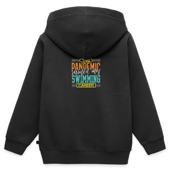 La pandémie de cadeaux de nageur a ruiné ma carrière de nageur - Sweat Premium à capuche zippé enfant bio - noir - Dos - AI Model Kid Male (0cm)